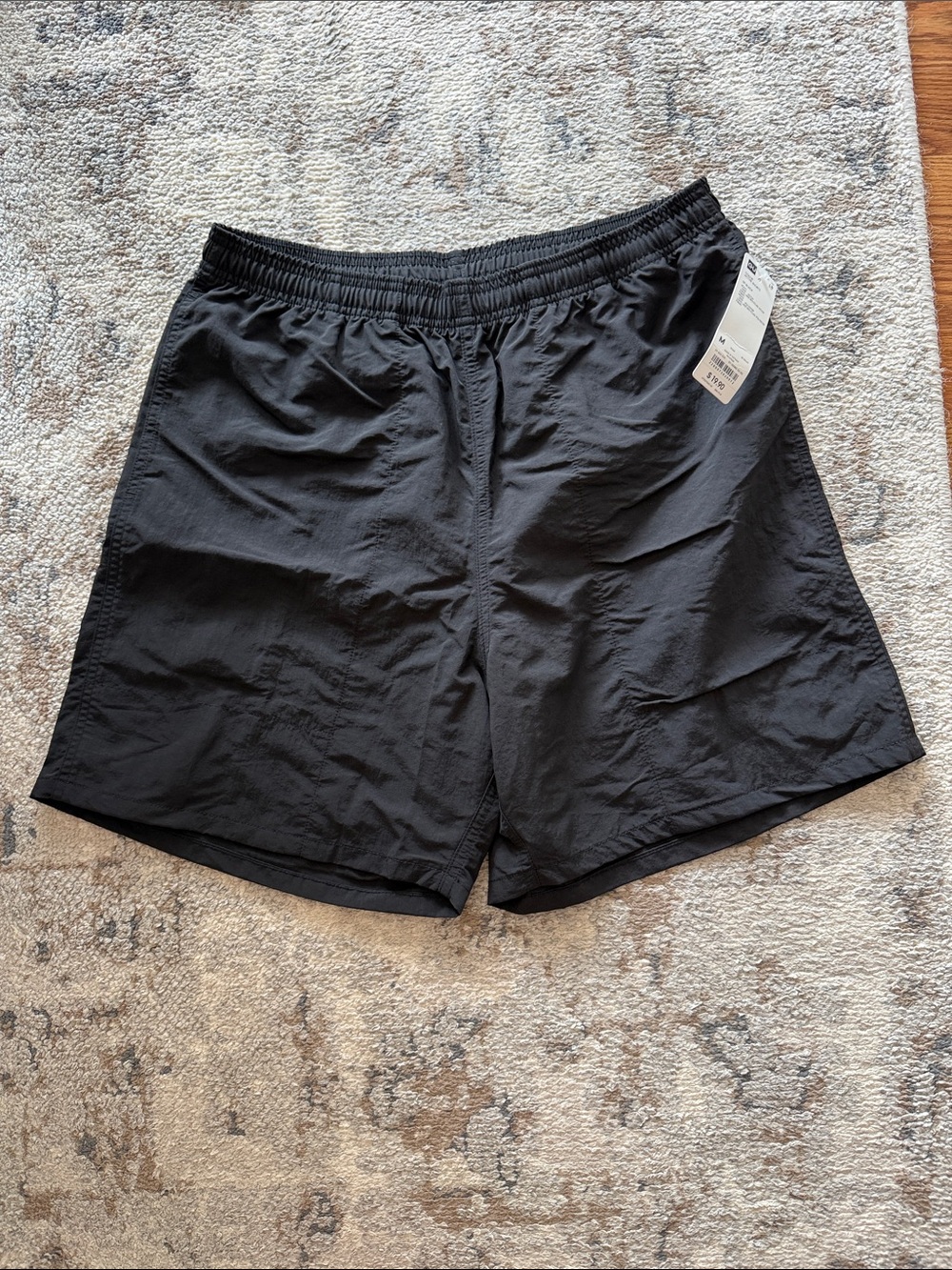 Men's Black Athletic Shorts with Elastic Waist